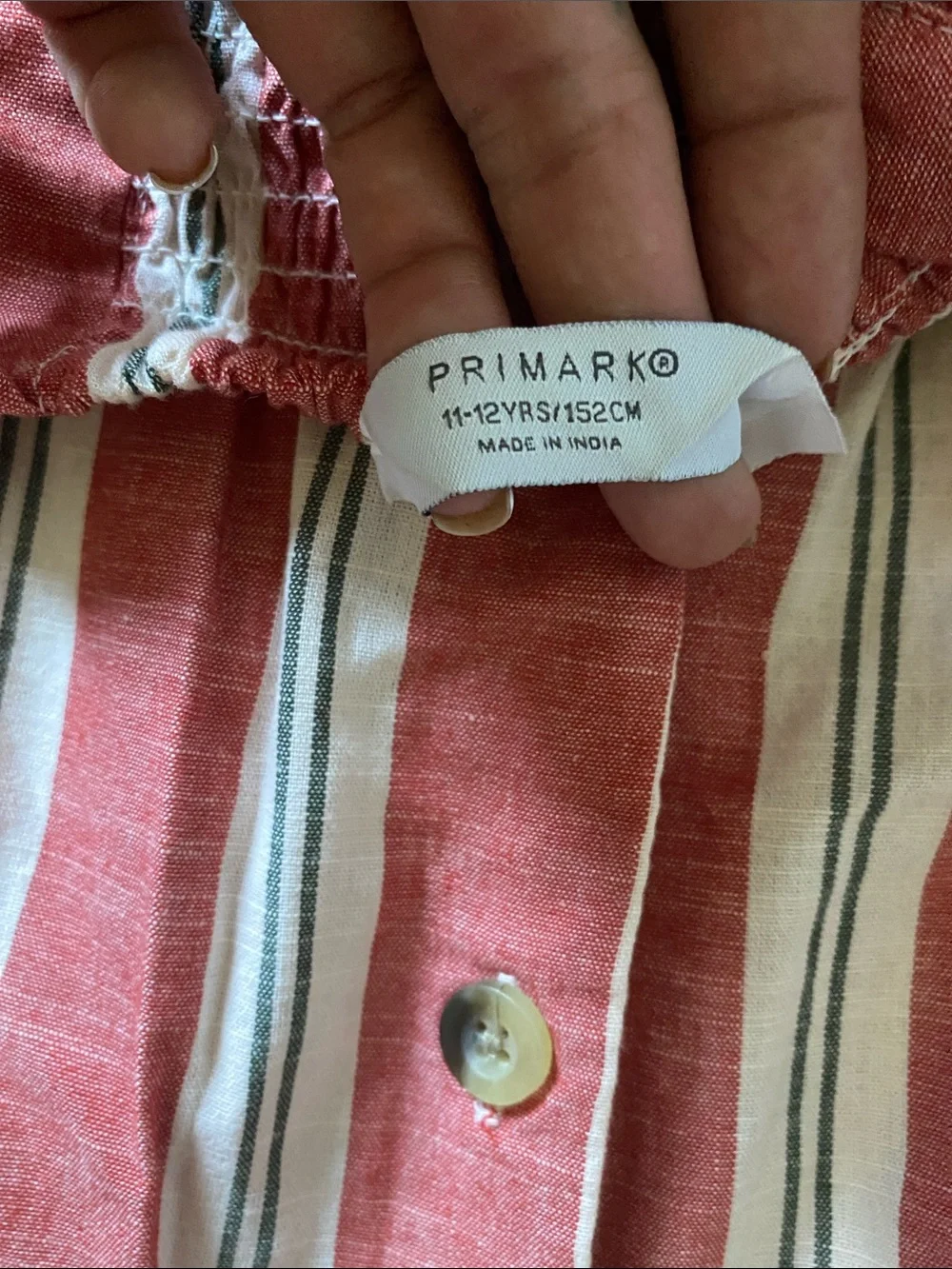 Primark Rust and White Striped Button-Front Sundress